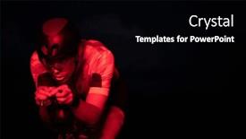  Presentation with drama - Slide set having triathlete-rides-his-bike background and a black colored foreground