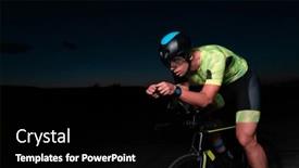  Presentation with drama - Slide set consisting of triathlete-rides-his-bike background and a black colored foreground