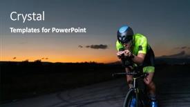  Presentation with drama - Slide set featuring triathlete-rides-his-bike background and a ocean colored foreground
