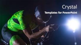  Presentation with drama - Presentation design enhanced with triathlete-rides-his-bike background and a wine colored foreground