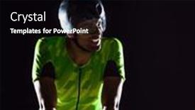  Presentation with marathon - Presentation theme enhanced with triathlete-rides-his-bike background and a black colored foreground