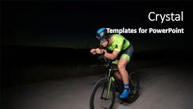  Presentation with drama - Presentation design enhanced with triathlete-rides-his-bike background and a black colored foreground