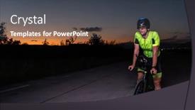  Presentation with drama - Presentation featuring triathlete-rides-his-bike background and a dark gray colored foreground