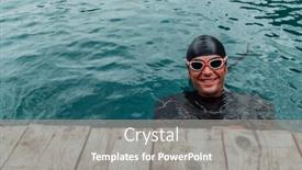  Presentation with swimmer - Theme consisting of triathlete-swimmer-portrait-wearing-wetsuit background and a gray colored foreground