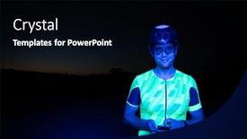  Presentation with cycling - Slide deck with triathlete-using-a-smartphone background and a black colored foreground