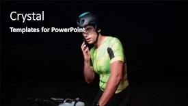  Presentation with cycling - Slide set featuring triathlete-using-a-smartphone background and a black colored foreground