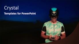  Presentation with cycling - Slide set with triathlete-using-a-smartphone background and a navy blue colored foreground