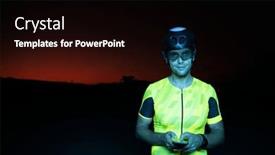  Presentation with cycling - Presentation featuring triathlete-using-a-smartphone background and a black colored foreground