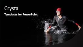  Presentation with dark night - Slide deck featuring triathlon-athlete-finishing-swimming-training background and a black colored foreground