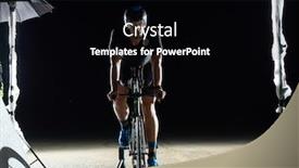  Presentation with triathlon - Cool new slide deck with triathlon-athlete-portrait-while-resting backdrop and a black colored foreground
