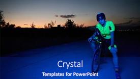  Presentation with triathlon - Cool new PPT layouts with triathlon-athlete-portrait-while-resting backdrop and a navy blue colored foreground
