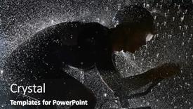  Presentation with triathlon - Beautiful slide deck featuring triathlon-athlete-riding-bike-fast backdrop and a dark gray colored foreground