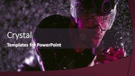  Presentation with triathlon - Cool new PPT theme with triathlon-athlete-riding-bike-fast backdrop and a dark gray colored foreground