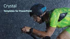  Presentation with bad weather - Amazing slide set having triathlon-athlete-riding-professional-racing backdrop and a ocean colored foreground