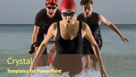  Presentation with triathlon - Cool new theme with triathlon-sport-collage-man-woman backdrop and a tawny brown colored foreground