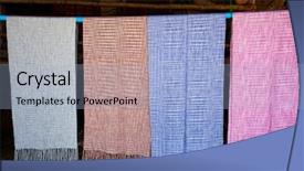  Presentation with fabrics - Cool new slide set with tribal dresses style - beautiful fabrics of white karen backdrop and a light blue colored foreground