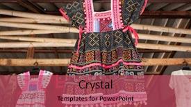  Presentation with fabrics - Presentation consisting of tribal dresses style - beautiful fabrics of white karen background and a red colored foreground