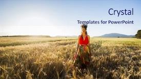 Presentation with spring - Presentation having tribal dresses style - stylish woman enjoying a spring background and a  colored foreground