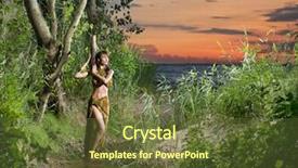  Presentation with sexy girl - Presentation theme consisting of tribal dresses style - young beautiful and sexy savage background and a tawny brown colored foreground