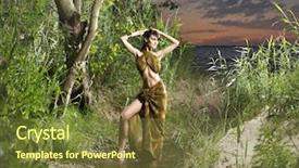  Presentation with save girl child - Presentation design having tribal dresses style - young beautyful and sexy savage background and a tawny brown colored foreground