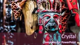  Presentation with tribal - Audience pleasing slide deck consisting of tribal mask on african market backdrop and a tawny brown colored foreground