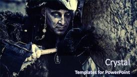  Presentation with tribal - Slide set consisting of tribal wars - portrait of a shaman background and a  colored foreground