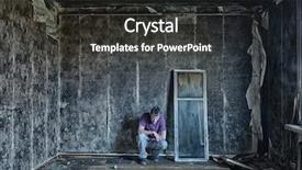  Presentation with burnt - Cool new PPT theme with tribulation - sad man sitting in burnt backdrop and a dark gray colored foreground