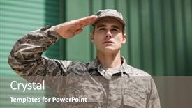  Presentation with tribute - Audience pleasing slides consisting of tribute - close-up of military soldier giving backdrop and a gray colored foreground