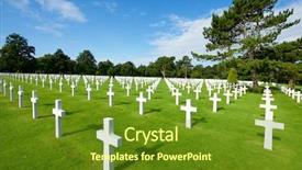  Presentation with tribute - Colorful slides enhanced with tribute - white crosses in american cemetery backdrop and a tawny brown colored foreground