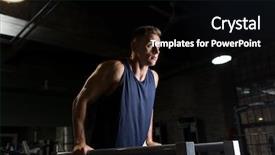  Presentation with exercise sport - Slide deck having triceps dip exercise on parallel background and a black colored foreground