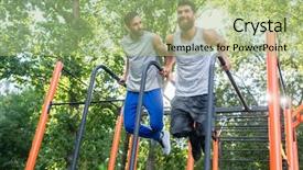  Presentation with handsome - Beautiful presentation theme featuring triceps in a calisthenics backdrop and a mint green colored foreground