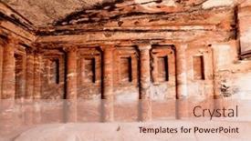  Presentation with petra - Slides with triclinium-near-roman-soldier-tomb background and a coral colored foreground