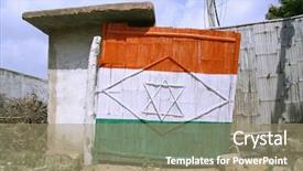  Presentation with india flag - Cool new slides with coloured indian flag on gate backdrop and a coral colored foreground