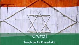  Presentation with india flag - PPT theme consisting of indian flag painted on gate background and a sky blue colored foreground