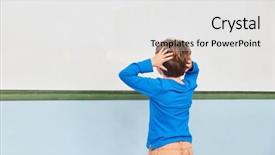  Presentation with hair - Audience pleasing PPT theme consisting of tried tested - student desperately tries his hair backdrop and a light gray colored foreground