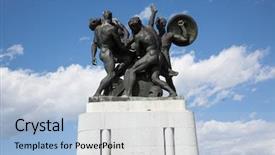  Presentation with world war - Audience pleasing PPT theme consisting of trieste in 2nd world war backdrop and a light blue colored foreground