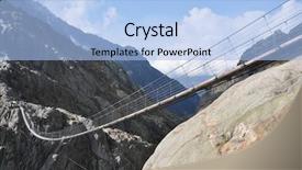  Presentation with pedestrian bridge - PPT theme featuring trift bridge the longest 170m background and a light blue colored foreground