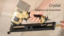  Presentation with gun safety - Slide set enhanced with trigger finger - carpenter loading more nails background and a lemonade colored foreground