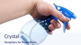  Presentation with spring photo album - Slide deck featuring trigger finger - color photo of a transparent background and a sky blue colored foreground