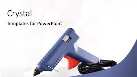  Presentation with dark blue - Audience pleasing theme consisting of trigger finger - dark blue glue gun backdrop and a  colored foreground