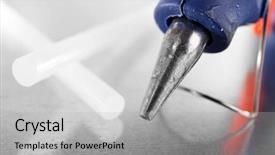  Presentation with dark blue - PPT theme with trigger finger - dark blue glue gun background and a  colored foreground