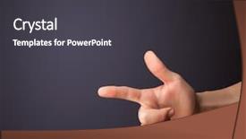  Presentation with charging gun man hands charging - Colorful PPT theme enhanced with trigger finger - gun shaped man hand backdrop and a dark gray colored foreground