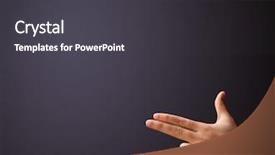  Presentation with empty space dance studio - Colorful slides enhanced with trigger finger - gun shaped woman hand backdrop and a  colored foreground