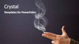  Presentation with smoke - Beautiful presentation theme featuring trigger finger - gun shaped woman hand backdrop and a  colored foreground
