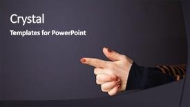  Presentation with gun - Audience pleasing theme consisting of trigger finger - gun shaped woman hand backdrop and a  colored foreground