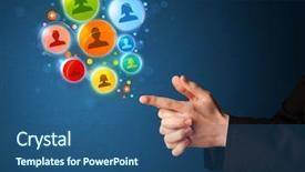  Presentation with political social media - Audience pleasing presentation design consisting of trigger finger - social media icons coming backdrop and a  colored foreground