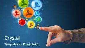  Presentation with quit social media - Audience pleasing PPT layouts consisting of trigger finger - social media icons coming backdrop and a ocean colored foreground