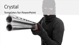  Presentation with justicia criminal - Amazing slides having trigger point - angry criminal pointing a shotgun backdrop and a  colored foreground