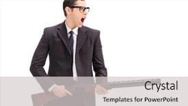  Presentation with angry - PPT layouts with trigger point - angry man holding a rifle background and a  colored foreground