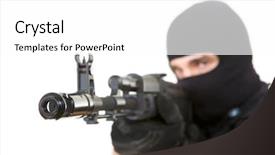  Presentation with gun - Cool new presentation theme with trigger point - image of killer pointing his backdrop and a  colored foreground